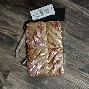 Nicole Miller Gold Sequin Clutch New